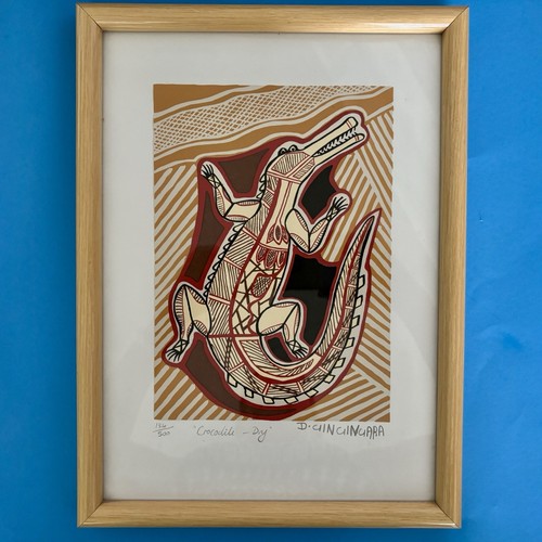 Vtg framed aboriginal art - framed,